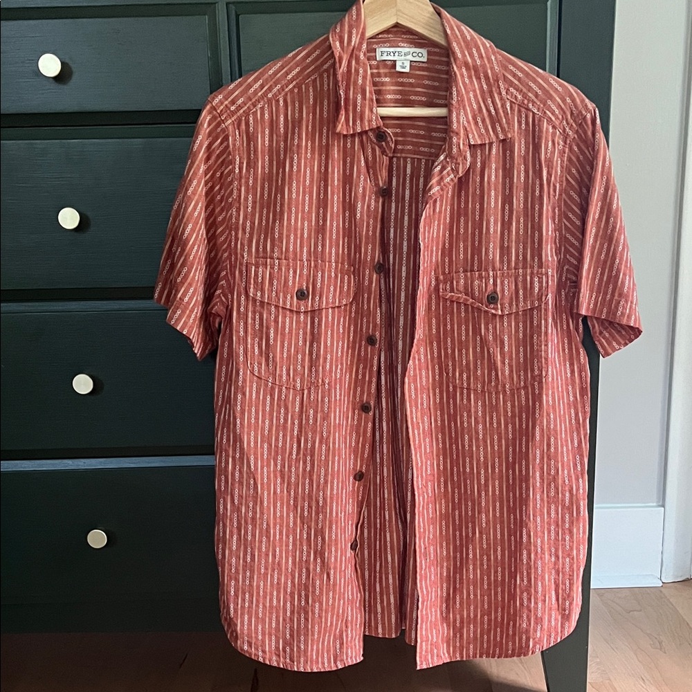 Frye & Co Men's Rust Striped Casual Shirt